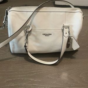 Coach White Crossbody Bag in Leather